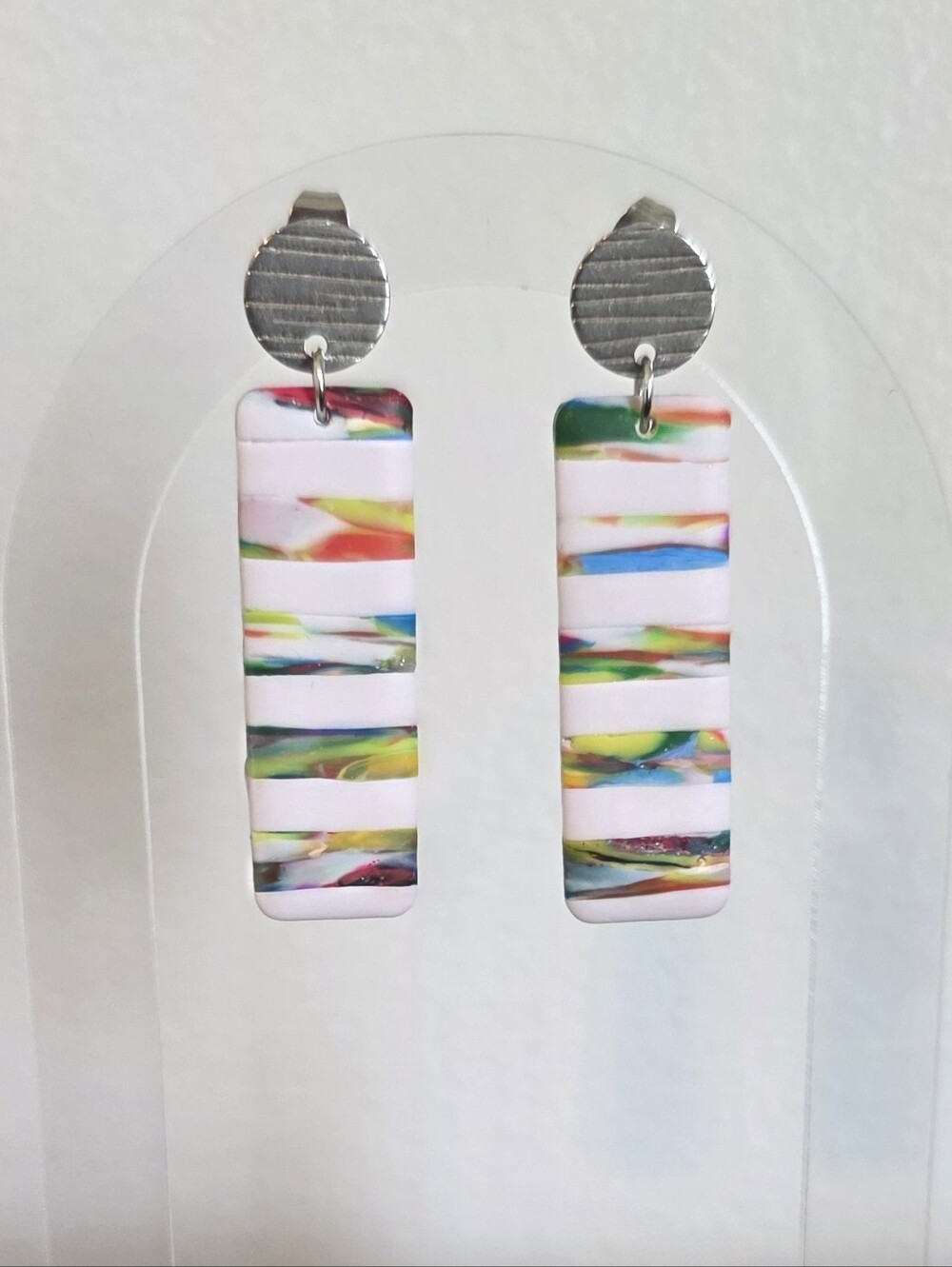 Multicolor Stripe Drop Earrings